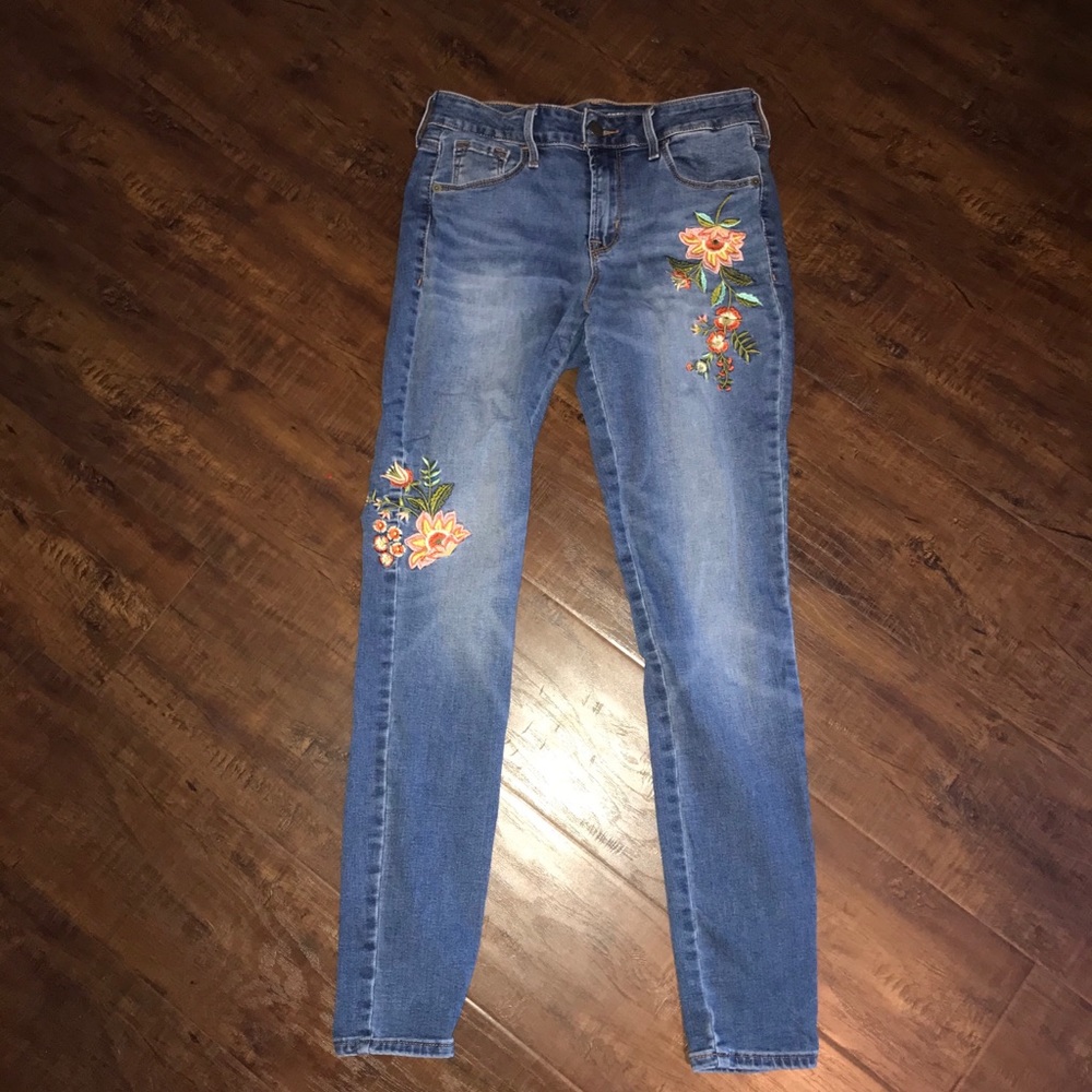 Old Navy Floral Skinny Jeans
